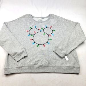 Disney Mickey Mouse holiday Christmas lights and ears sweatshirt Youth Med